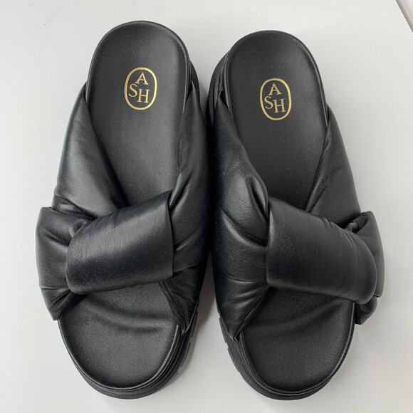 ASH Shilo Leather Platform Chunky Slide Sandal Womens Black US 8 - Picture 3 of 12